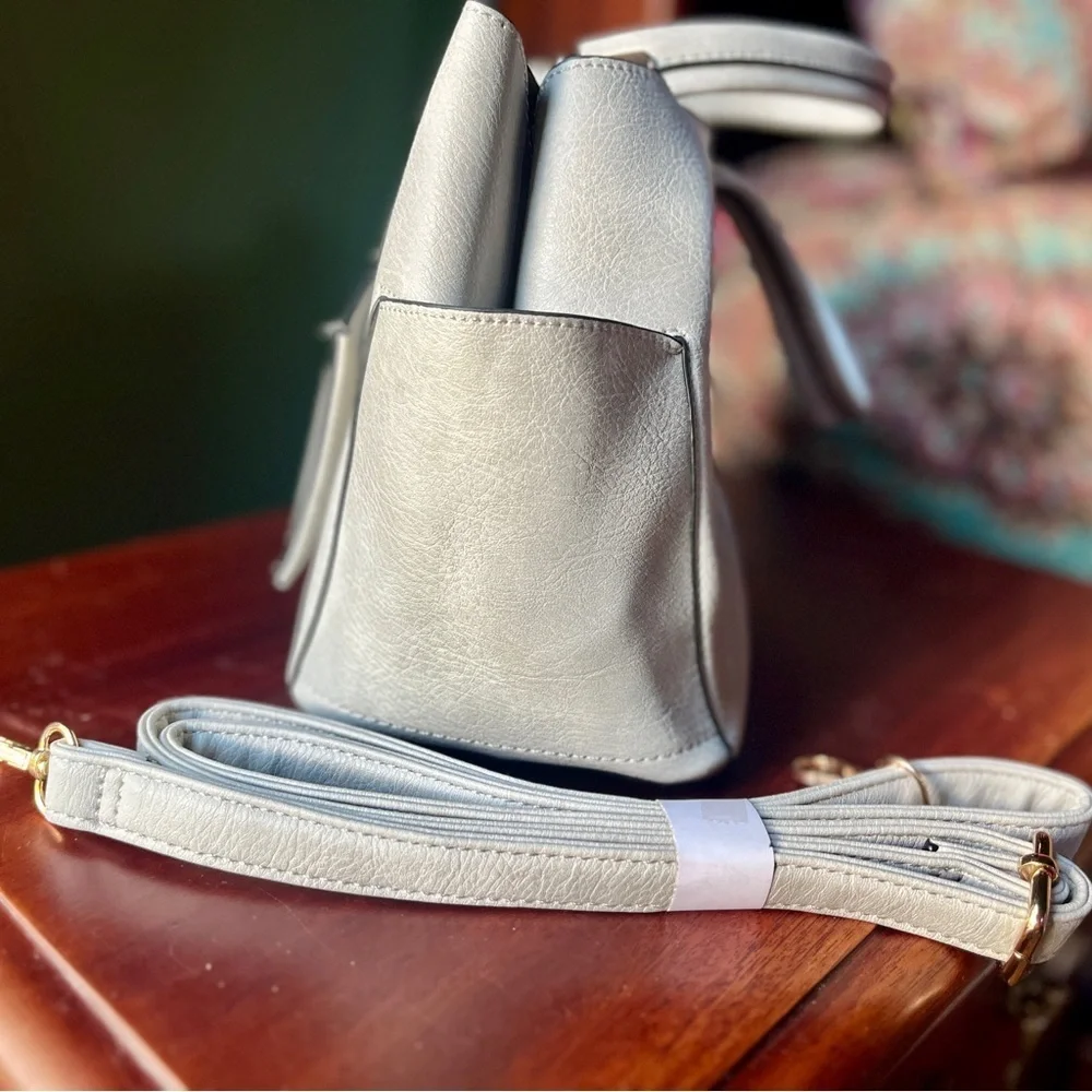 Top Handle Satchel Crossbody Cardholder Faux Leather